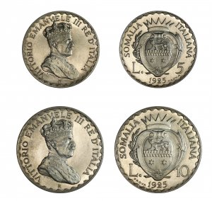 Colonies - Somalia - 5 + 10 Lire ... 