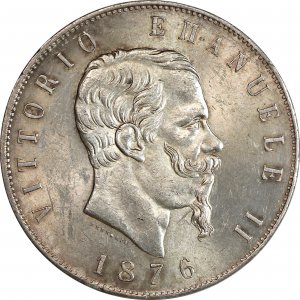 ITALY - 5 Lire, 1876-R. Rome Mint. ... 
