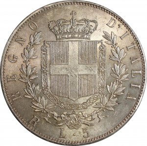 ITALY - 5 Lire, 1876-R. Rome Mint. ... 
