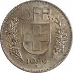 Svizzera, Confederazione, 5 Franchi 1926, ... 